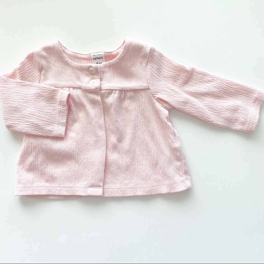 Carter’s Pink + White Button Cardigans - Picture 2 of 12